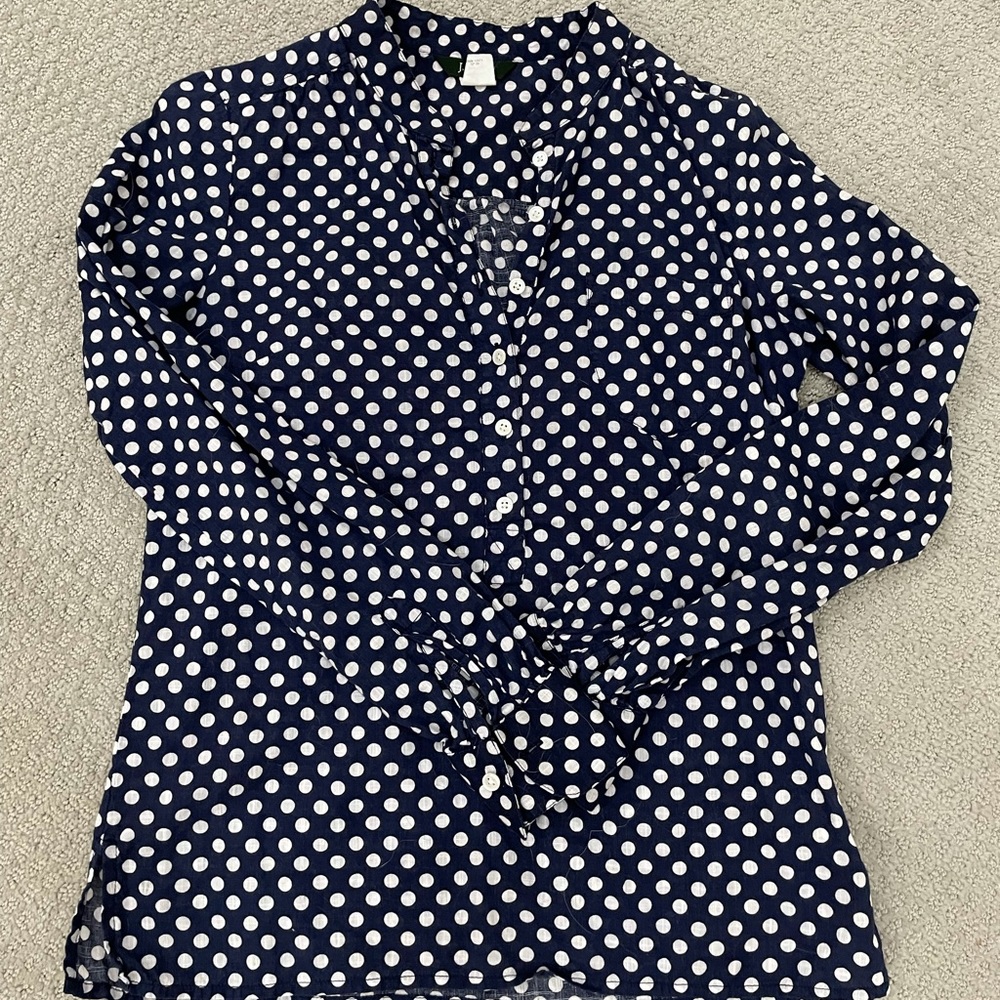 Popover JCrew Polka Dot Shirt